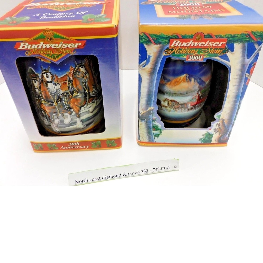 Budweiser Holiday Stein Lot  20th Anniversary & 2000 Holiday in Mountains DH99